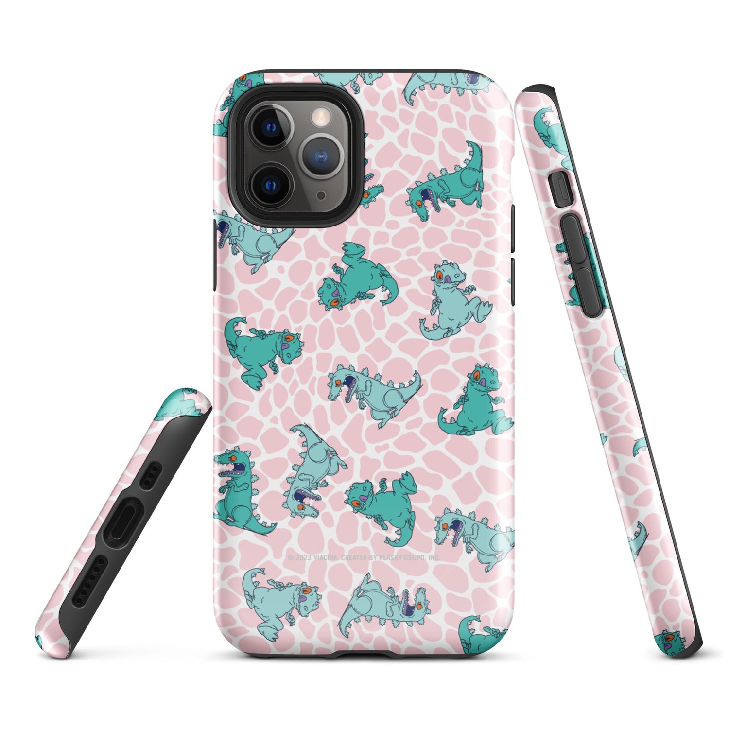 Rugrats Reptar tough phone case for iPhone shown from the back view