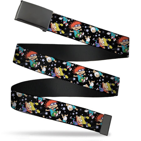 Rugrats Space Characters Scattered Black Web Belt - Paramount Shop