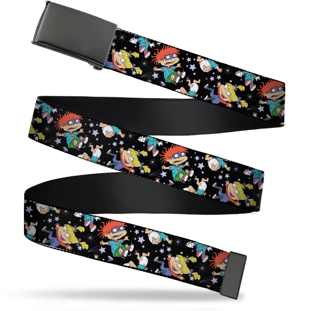 Rugrats Space Characters Scattered Black Web Belt - Paramount Shop