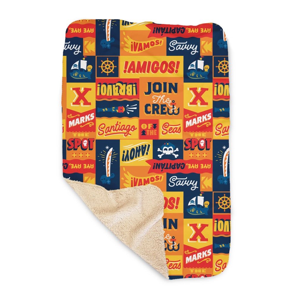 Santiago of the Seas Pattern Sherpa Blanket - Paramount Shop