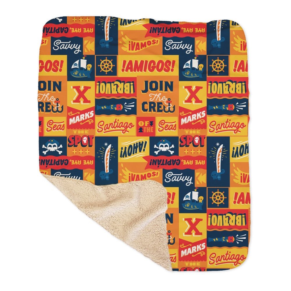 Santiago of the Seas Pattern Sherpa Blanket - Paramount Shop