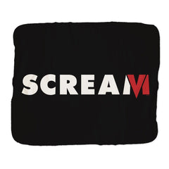 Scream VI Logo Manta de sherpa gris - Blanco / 50 en x 60 en