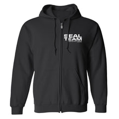 SEAL Team Logo Sudadera con capucha y cremallera de forro polar - Negro / Sm