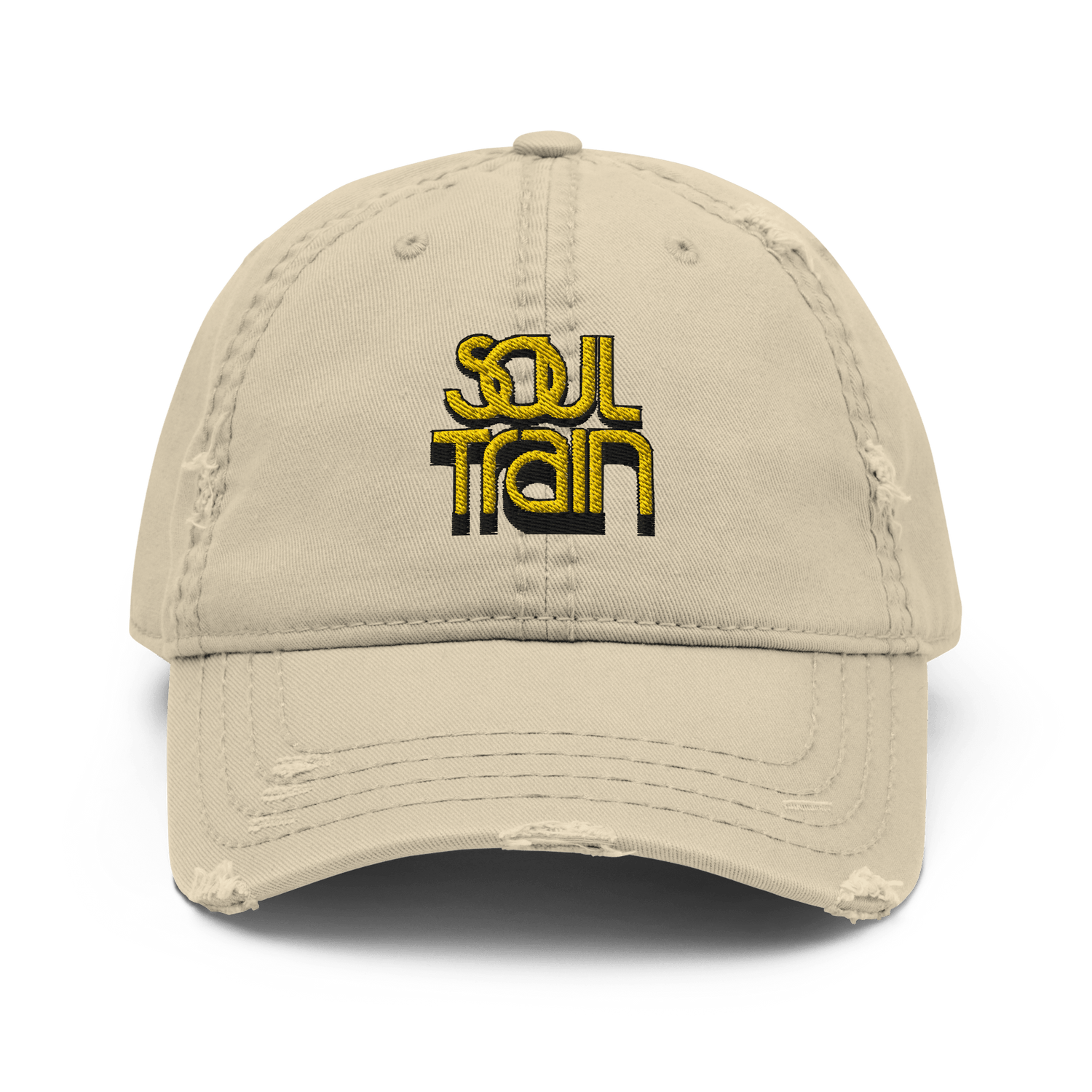 Soul Train Logo Embroidered Distressed Dad Hat - Paramount Shop