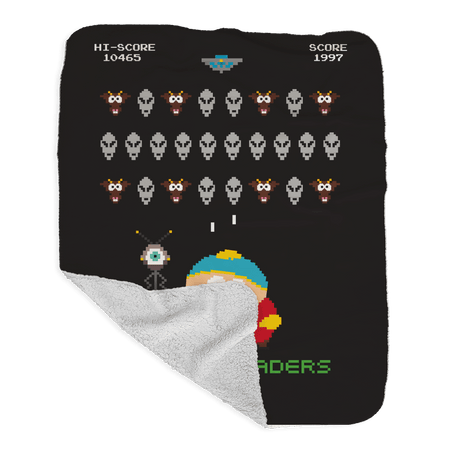 South Park Alien Invaders Grey Sherpa Blanket - Paramount Shop