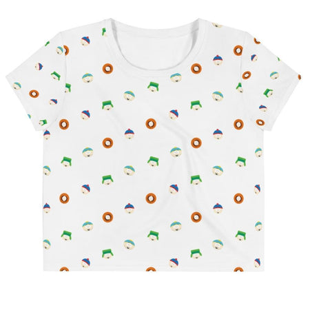 South Park Character Faces Women's All - Over Print Crop T - Shirt - Paramount Shop