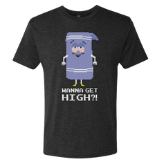 South Park Towelie Wanna Get High Men's Tri-Blend T-Shirt - Vintage Black / SM