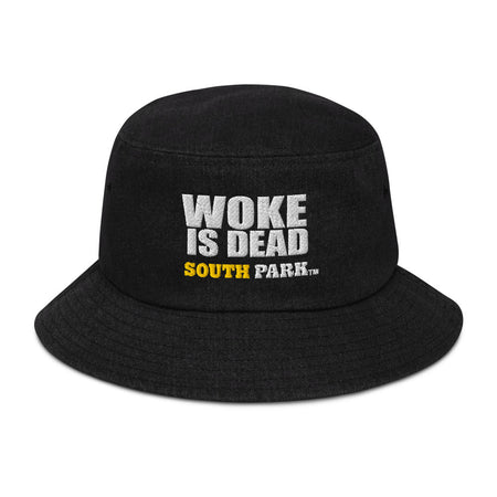 South Park Woke Is Dead Denim Embroidered Bucket Hat - Paramount Shop