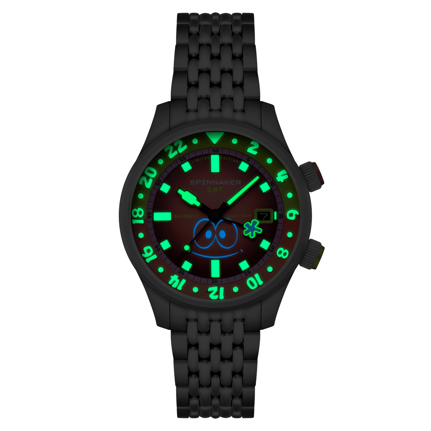 Spinnaker x Spongebob Squarepants Bradner GMT Automatic Bubbly Grins Patrick Limited Edition Watch - Paramount Shop