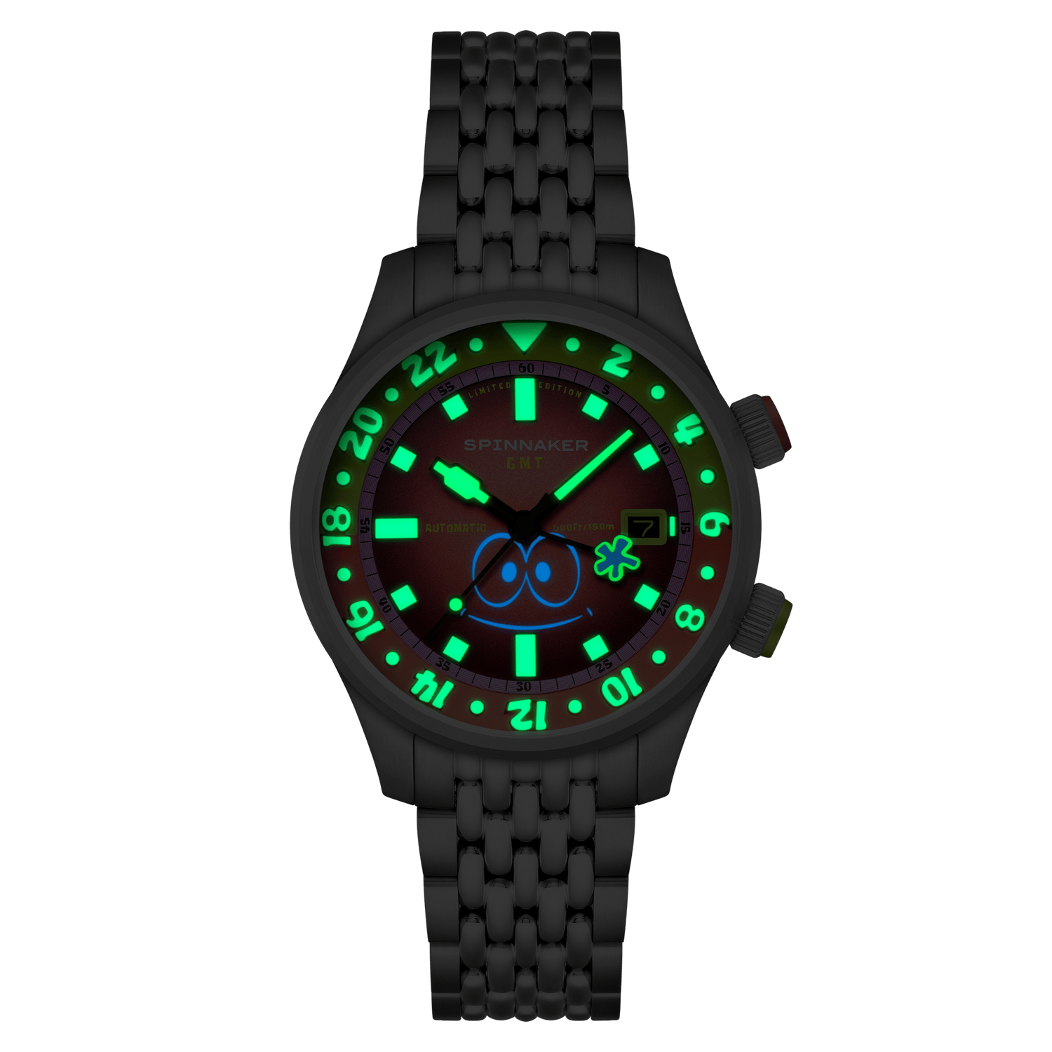 Spinnaker x Spongebob Squarepants Bradner GMT Automatic Bubbly Grins Patrick Limited Edition Watch - Paramount Shop