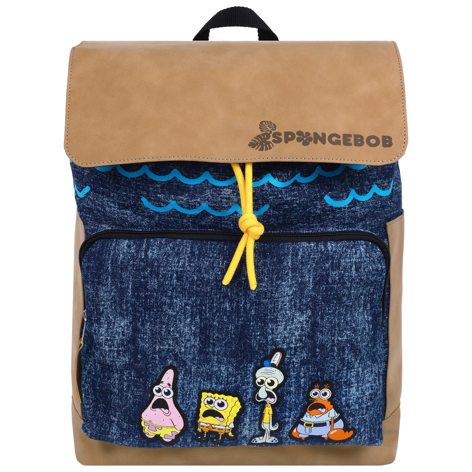 SpongeBob Denim & Nubuck Backpack with Embroidered Patch - Paramount Shop