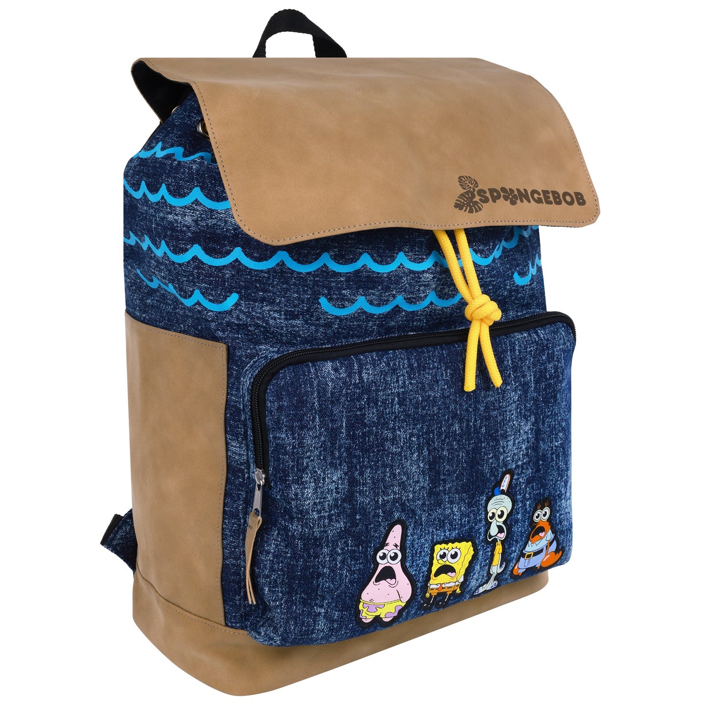 SpongeBob Denim & Nubuck Backpack with Embroidered Patch - Paramount Shop