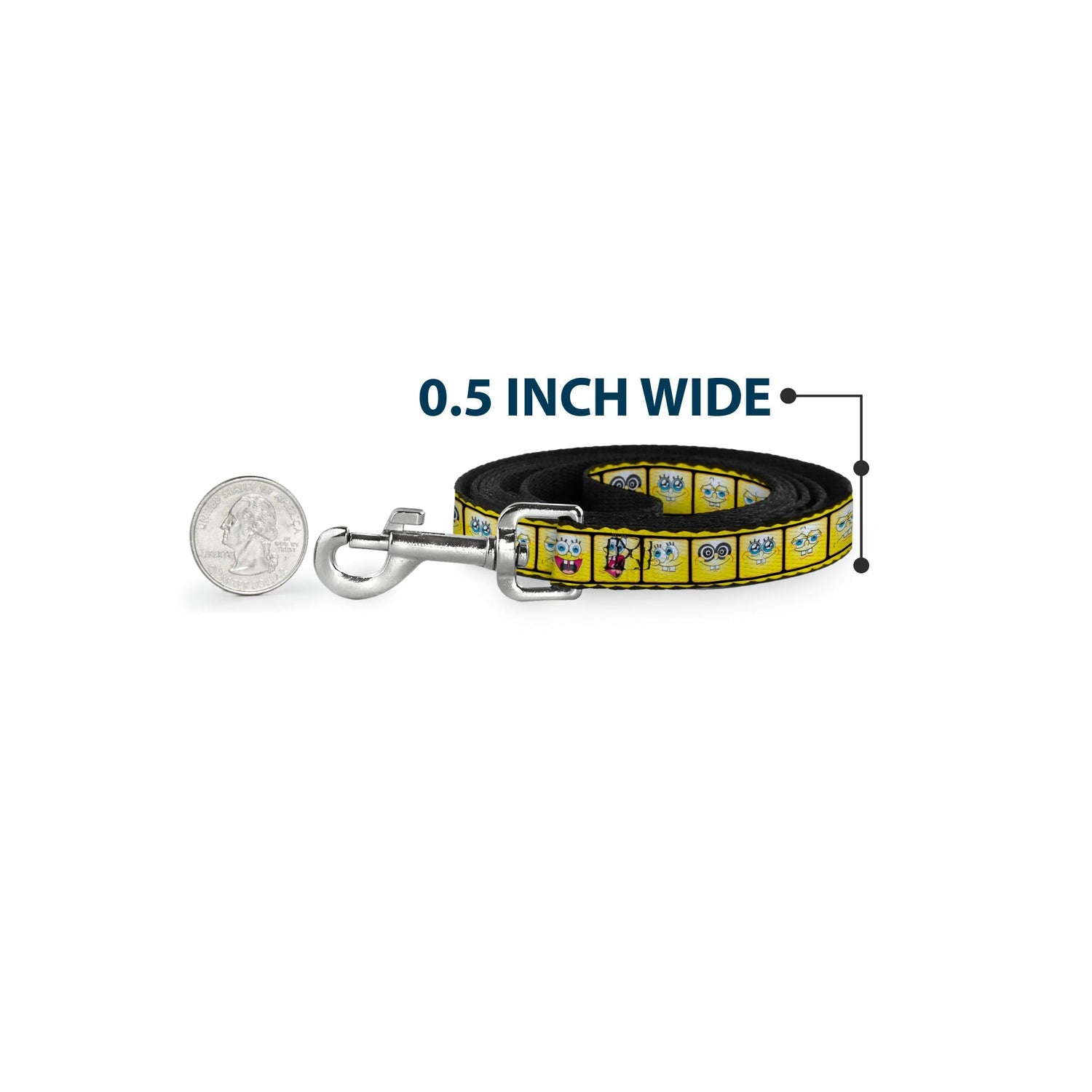 SpongeBob Dog Leash 10 - Expressions Filmstrip Yellow Black White - Paramount Shop