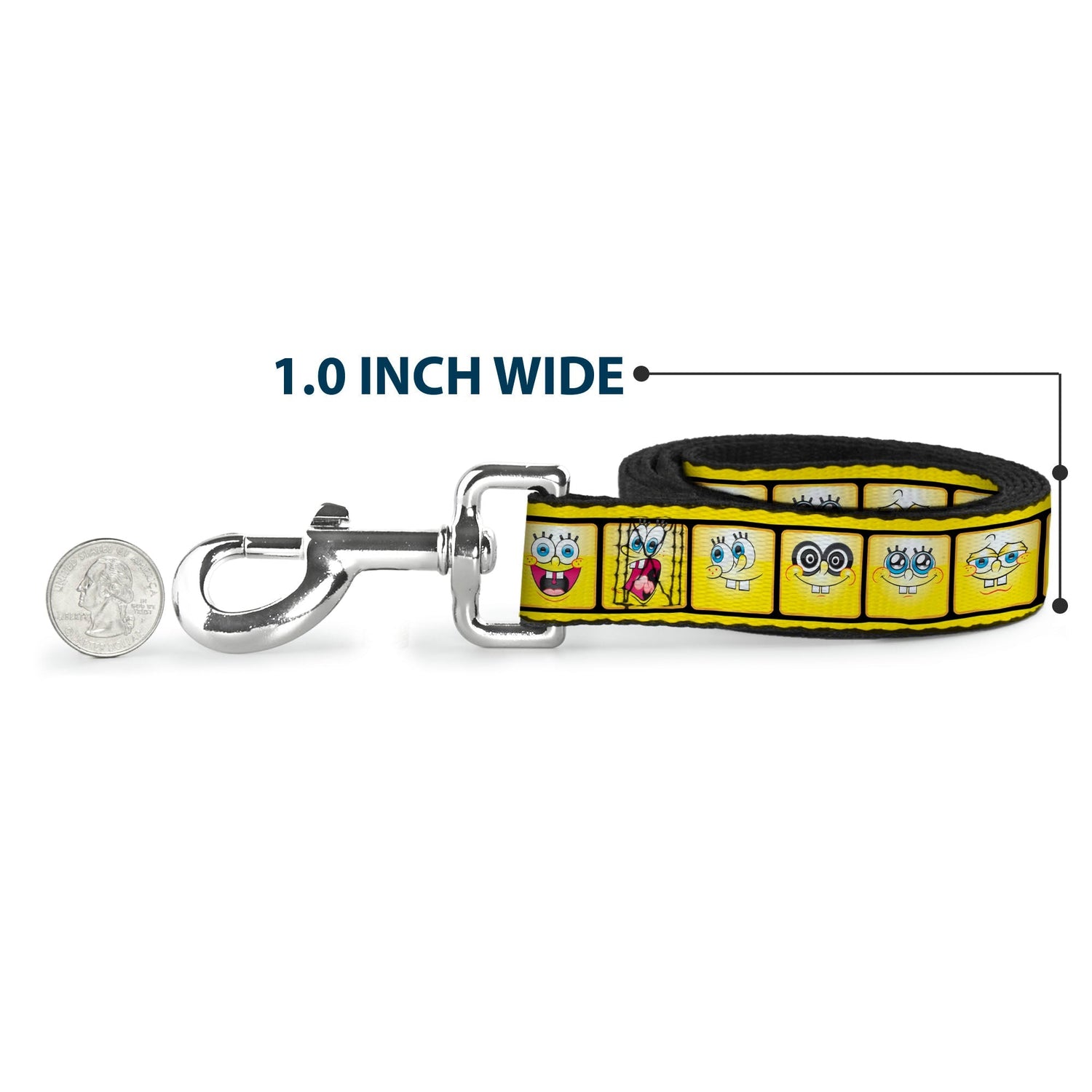 SpongeBob Dog Leash 10 - Expressions Filmstrip Yellow Black White - Paramount Shop