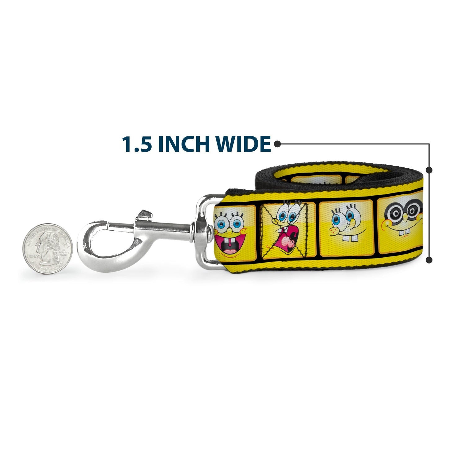 SpongeBob Dog Leash 10 - Expressions Filmstrip Yellow Black White - Paramount Shop