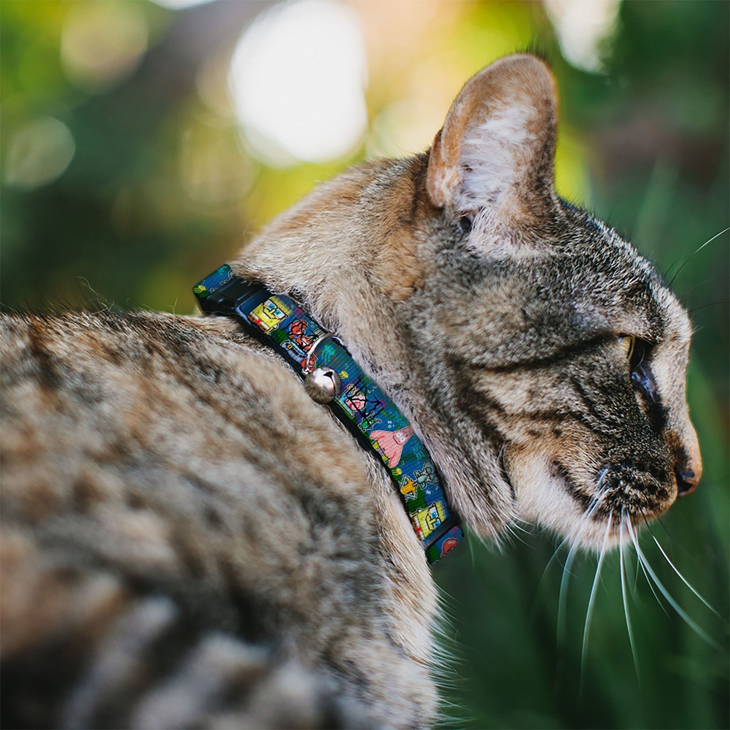 SpongeBob & Friends Cat Collar 8 - Bit Scene Breakaway with Bell 8.5 - 12 Inches - Paramount Shop