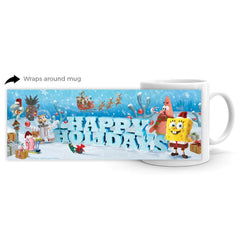 Spongebob Frohe Feiertage 11 oz Weiß Becher - Weiß / 11 oz