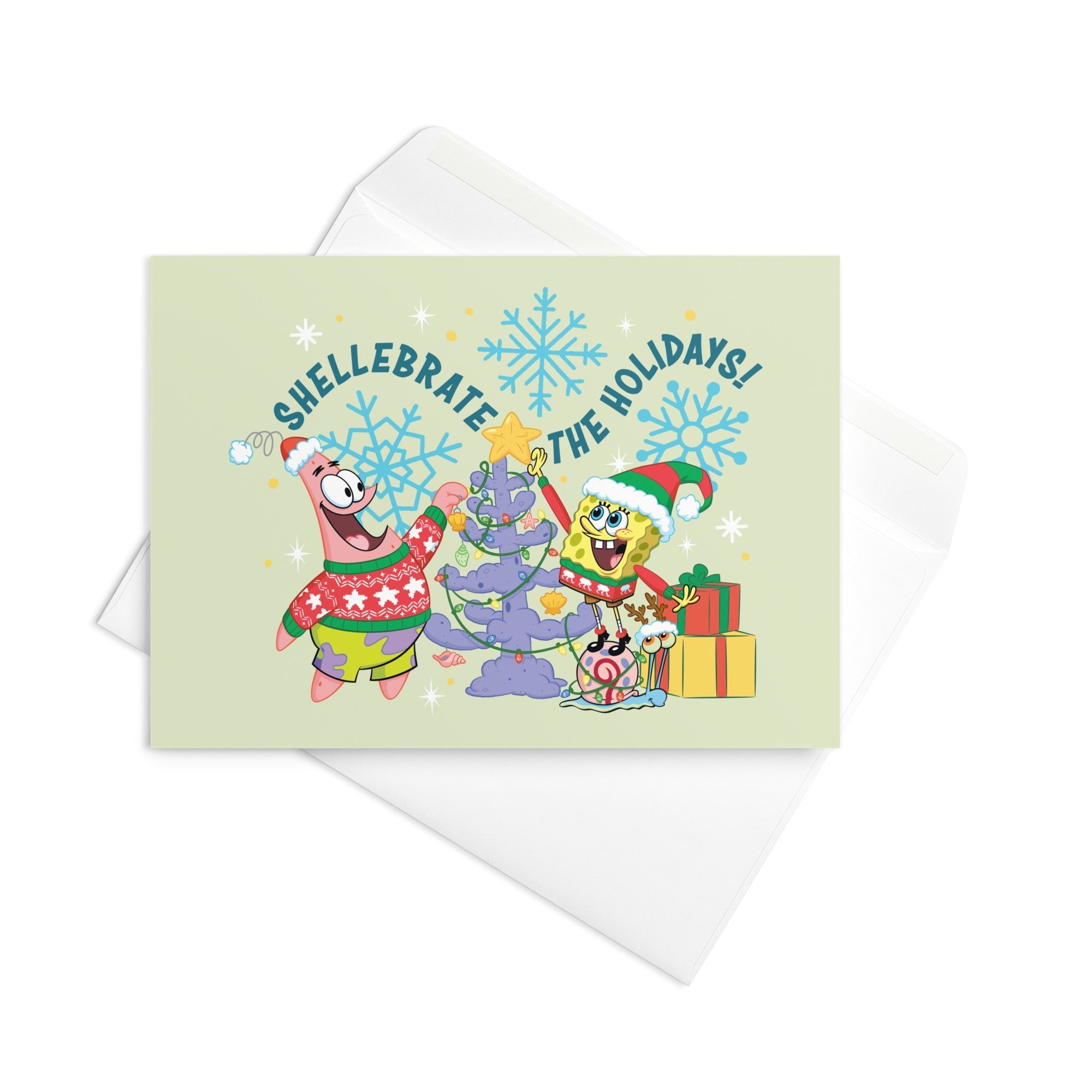 SpongeBob Shellebrate the Holidays Greeting Card – Paramount Shop