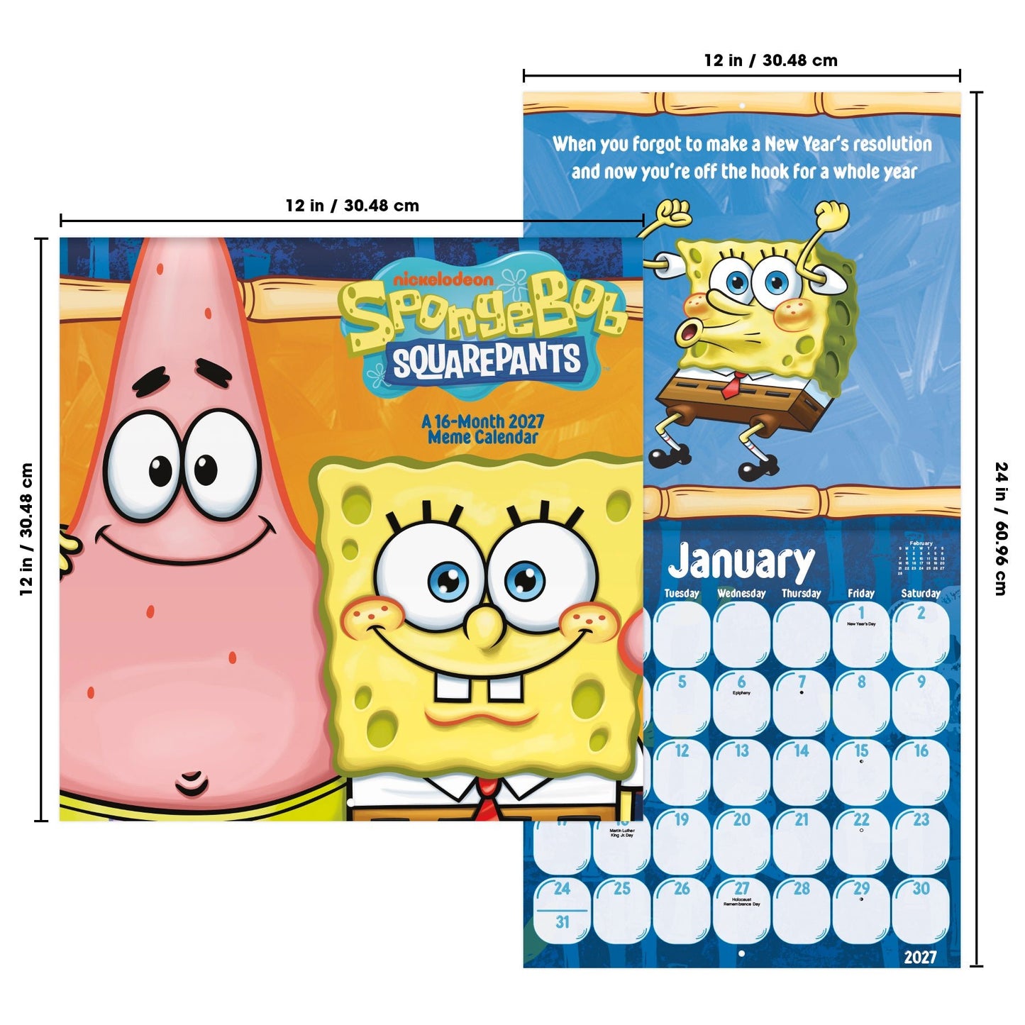 Spongebob Squarepants 2027 Wall Calendar - Paramount Shop
