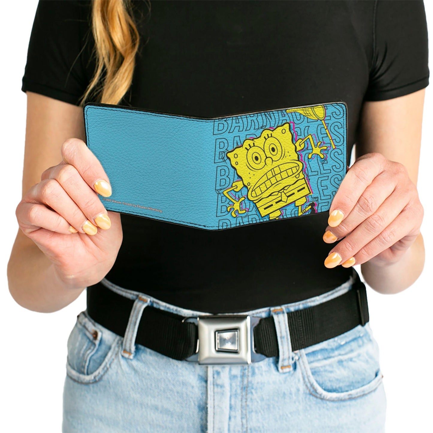 SpongeBob SquarePants Bi - Fold Wallet BARNACLES Pose Men's Blue - Paramount Shop