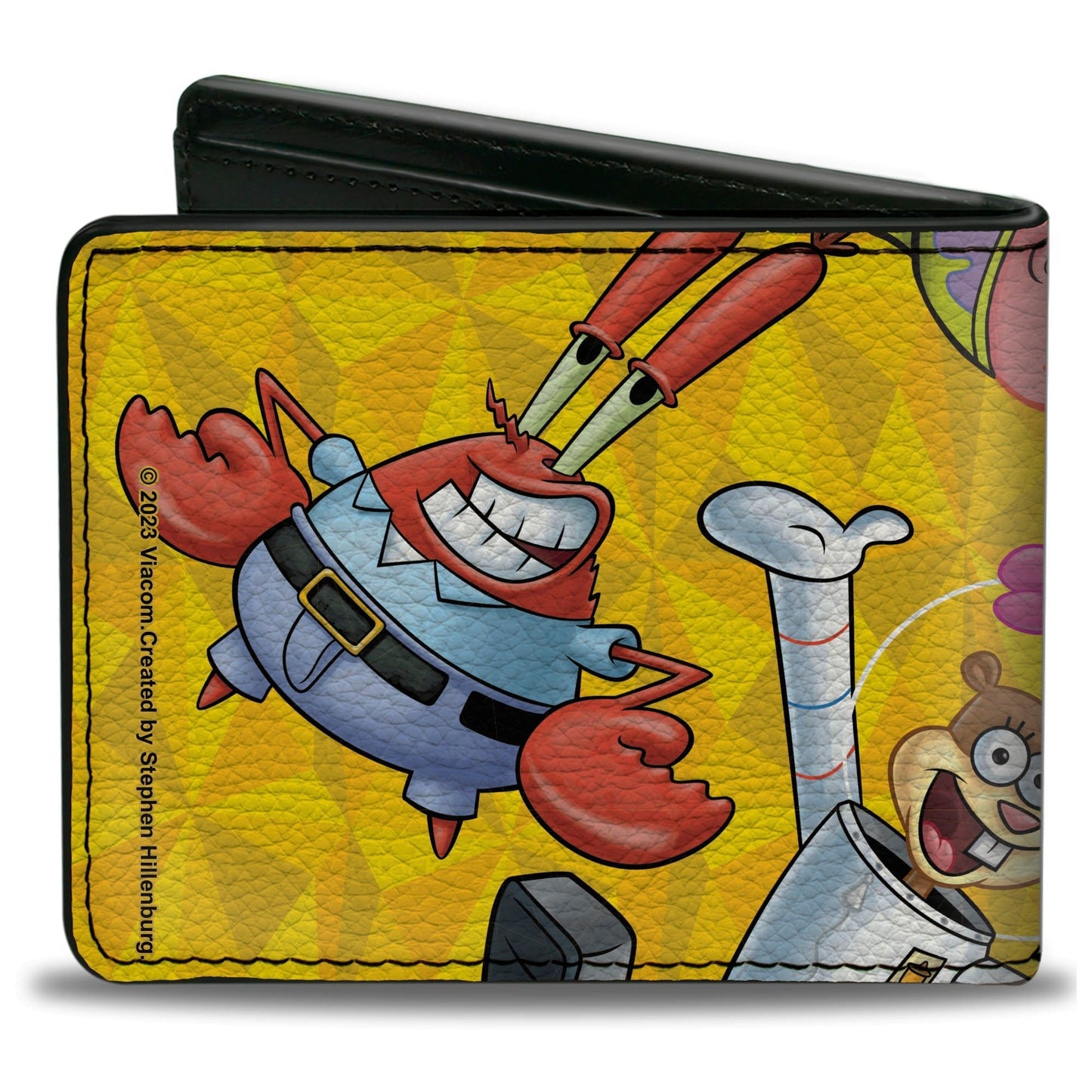 SpongeBob SquarePants Bi - Fold Wallet Characters Pose Toss Vegan Leather ID Holder Yellows - Paramount Shop