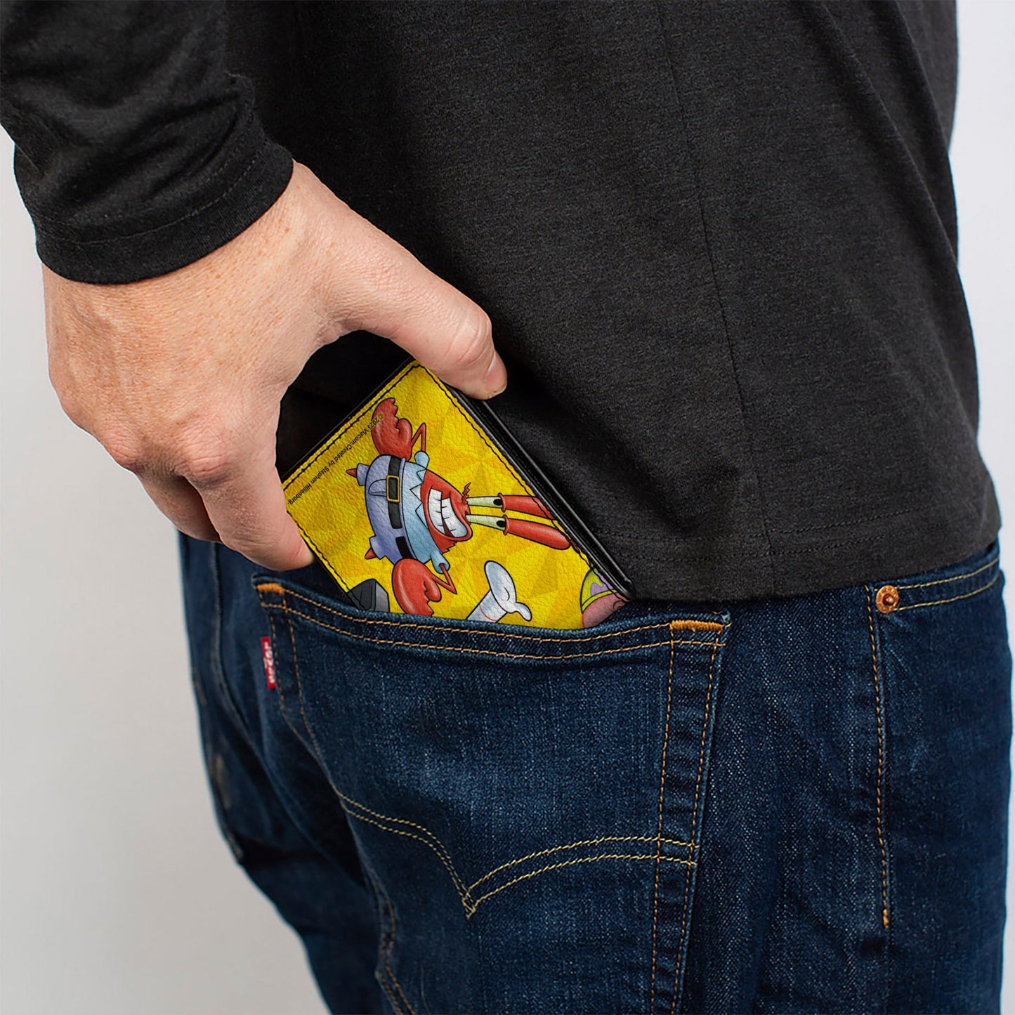 SpongeBob SquarePants Bi - Fold Wallet Characters Pose Toss Vegan Leather ID Holder Yellows - Paramount Shop