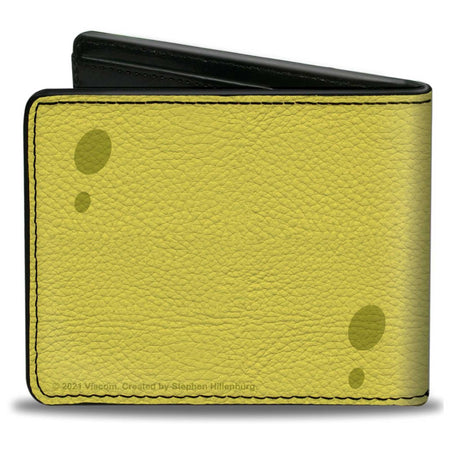 SpongeBob SquarePants Bi - Fold Wallet Eyes Close - Up Yellow Vegan Leather - Paramount Shop