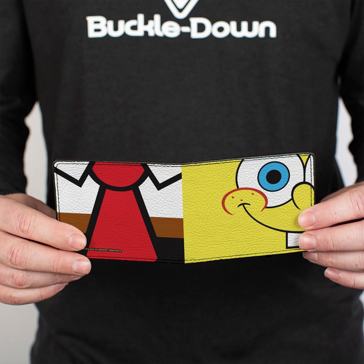 SpongeBob SquarePants Bi - Fold Wallet Face and Tie Character Close - Up Blocks Men's - Paramount Shop