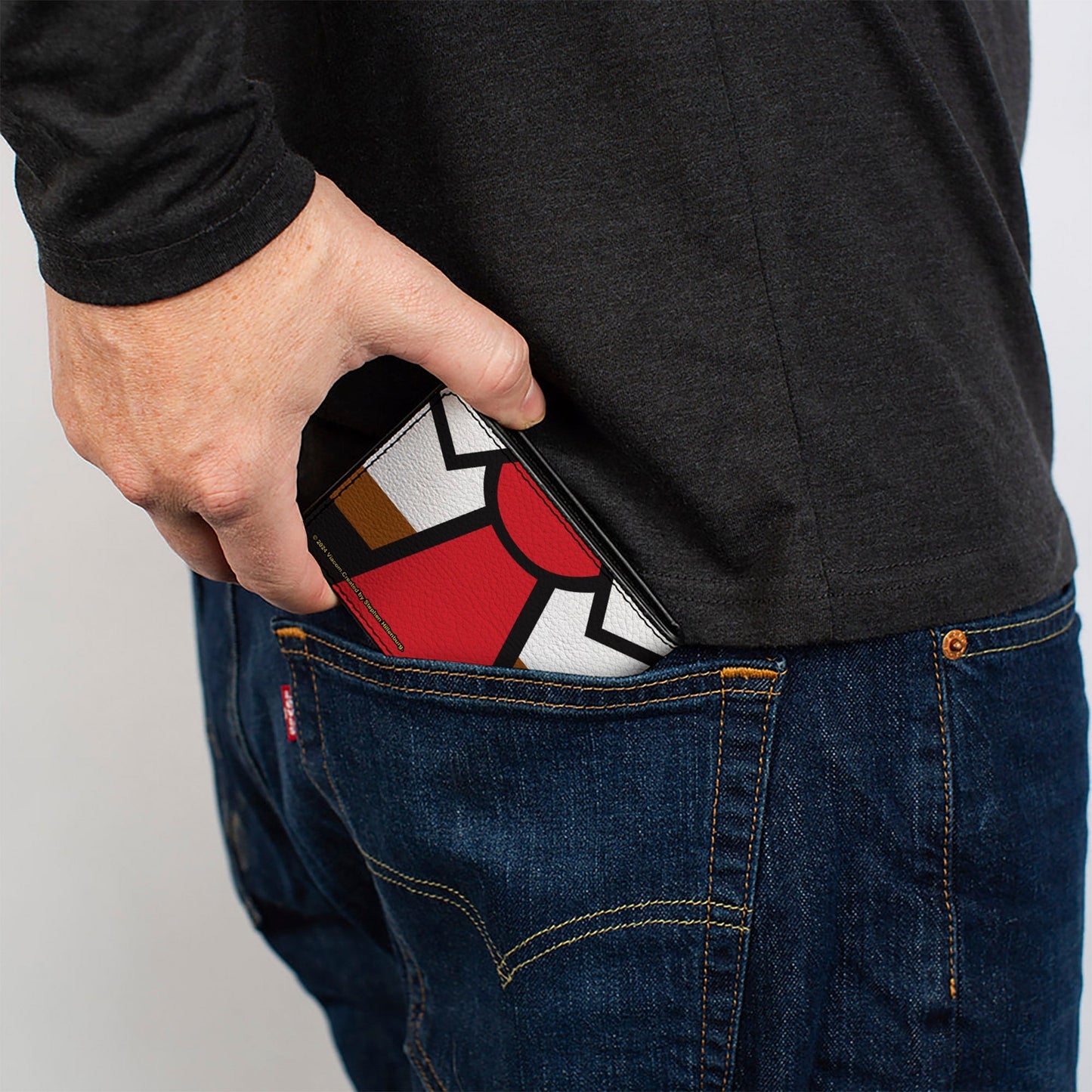 SpongeBob SquarePants Bi - Fold Wallet Face and Tie Character Close - Up Blocks Men's - Paramount Shop