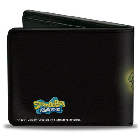 SpongeBob SquarePants Bi - Fold Wallet Flying Dutchman Snot Pose Black/Greens. - Paramount Shop