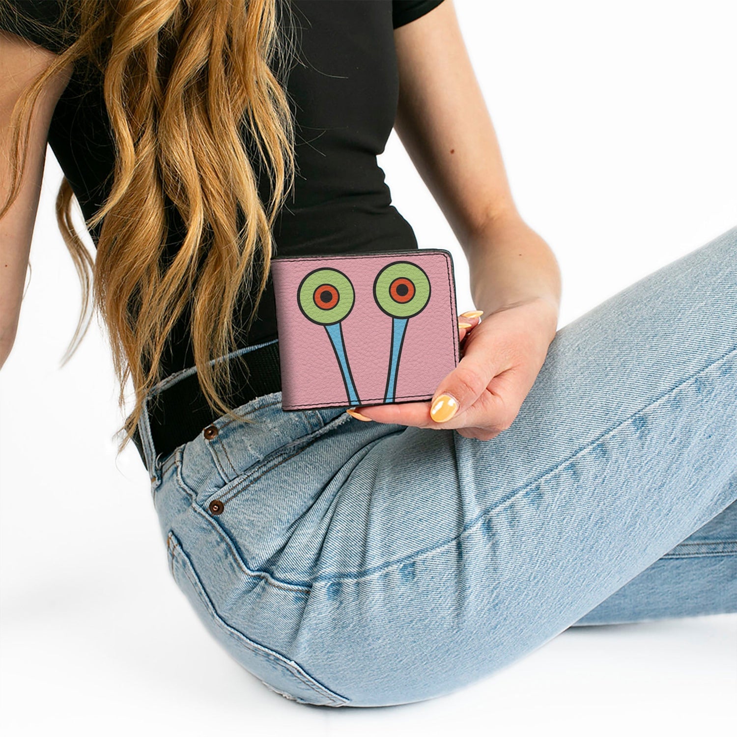 SpongeBob SquarePants Bi - Fold Wallet Gary the Snail Character Close - Up Pink Vegan Leather - Paramount Shop