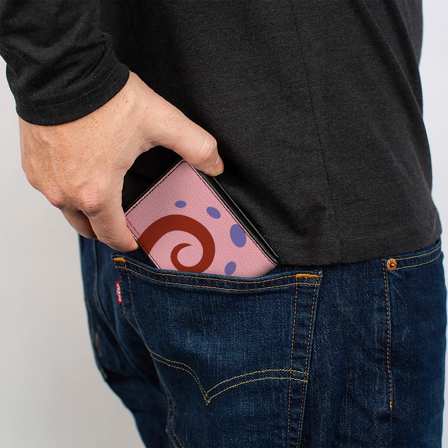 SpongeBob SquarePants Bi - Fold Wallet Gary the Snail Character Close - Up Pink Vegan Leather - Paramount Shop