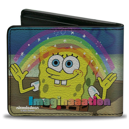 SpongeBob SquarePants Bi - Fold Wallet IMAGINAAATION Smiling Rainbow Pose. - Paramount Shop
