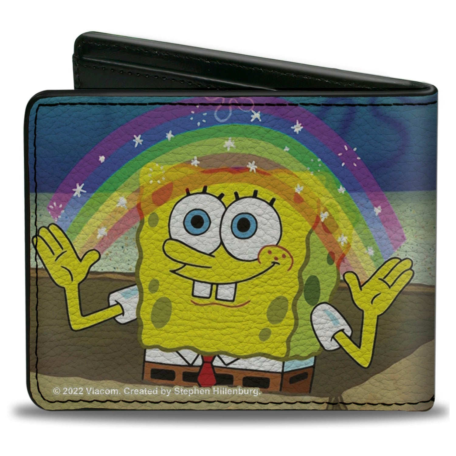 SpongeBob SquarePants Bi - Fold Wallet Imagination Smiling Rainbow Pose - Paramount Shop