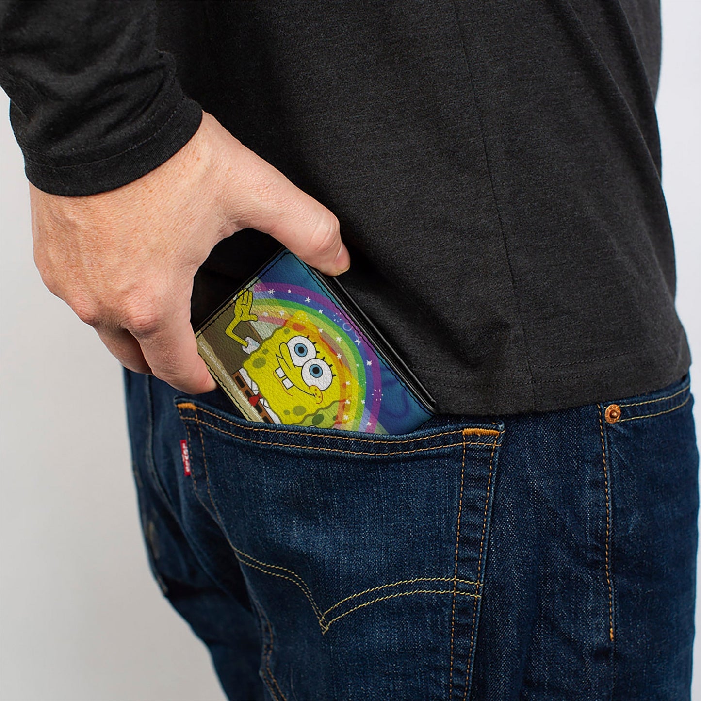 SpongeBob SquarePants Bi - Fold Wallet Imagination Smiling Rainbow Pose - Paramount Shop