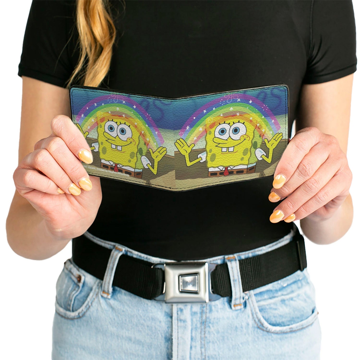 SpongeBob SquarePants Bi - Fold Wallet Imagination Smiling Rainbow Pose - Paramount Shop