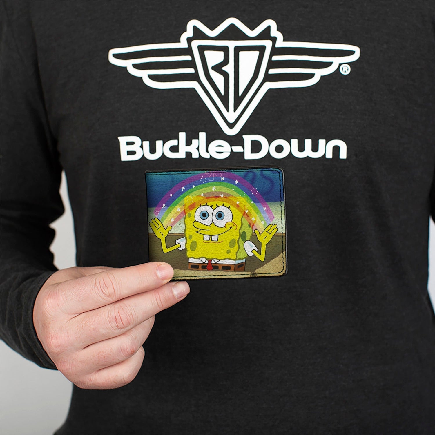 SpongeBob SquarePants Bi - Fold Wallet Imagination Smiling Rainbow Pose - Paramount Shop