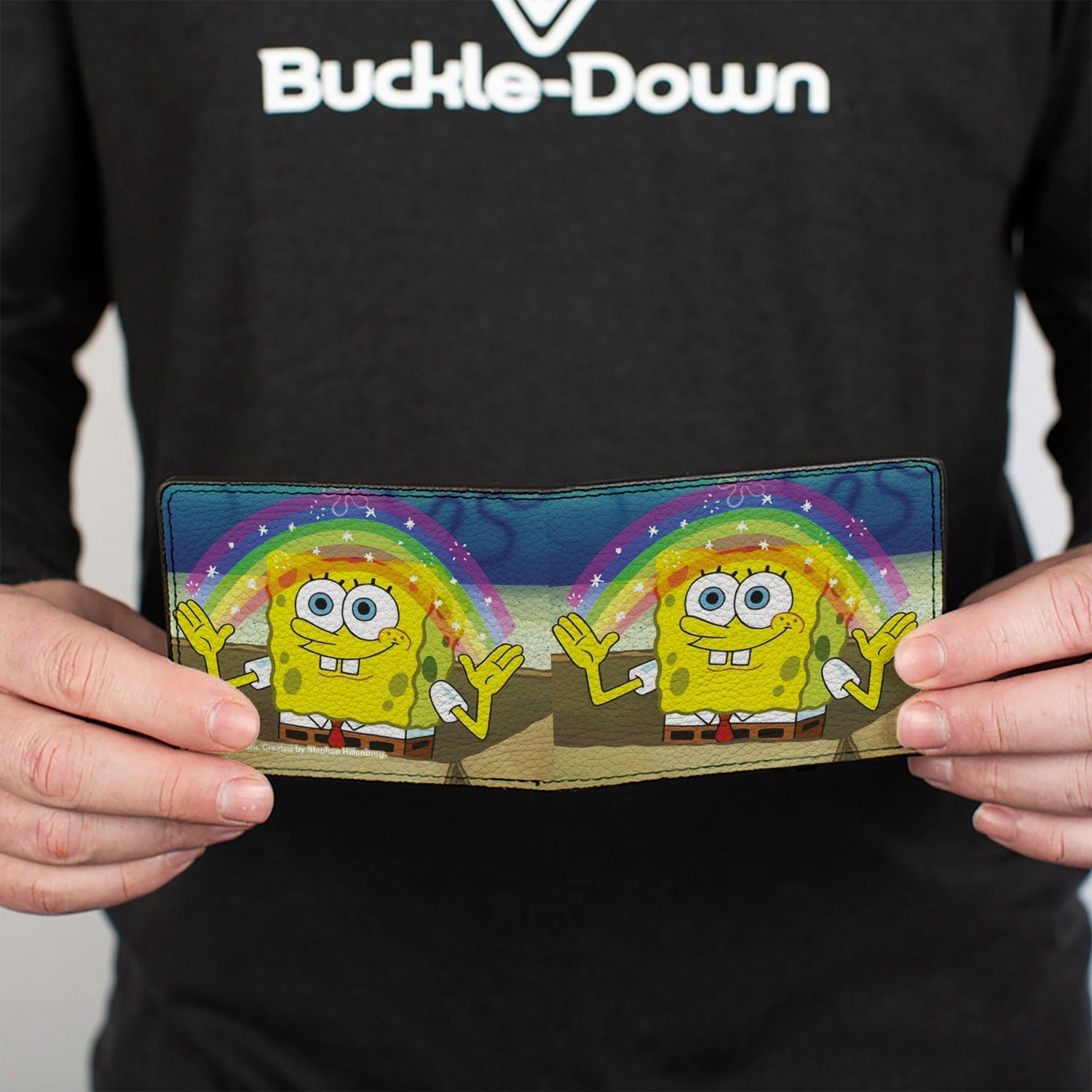 SpongeBob SquarePants Bi - Fold Wallet Imagination Smiling Rainbow Pose - Paramount Shop