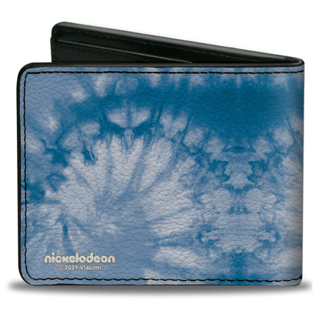 SpongeBob SquarePants Bi - Fold Wallet Imma Head Out Chair Pose Tie Dye Blues Vegan Leather - Paramount Shop