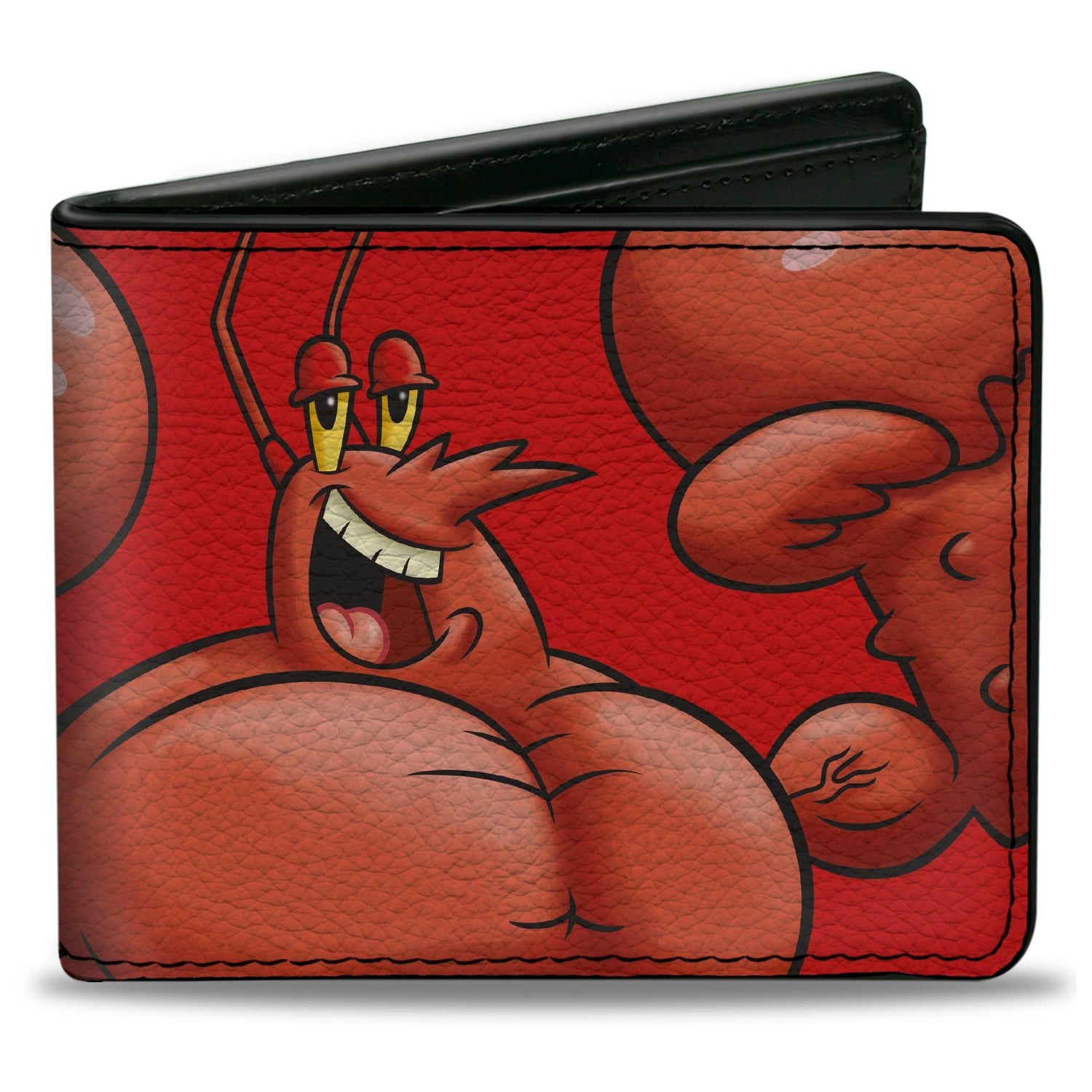 SpongeBob SquarePants Bi - Fold Wallet Larry the Lobster Flex Pose Vegan Leather Red - Paramount Shop