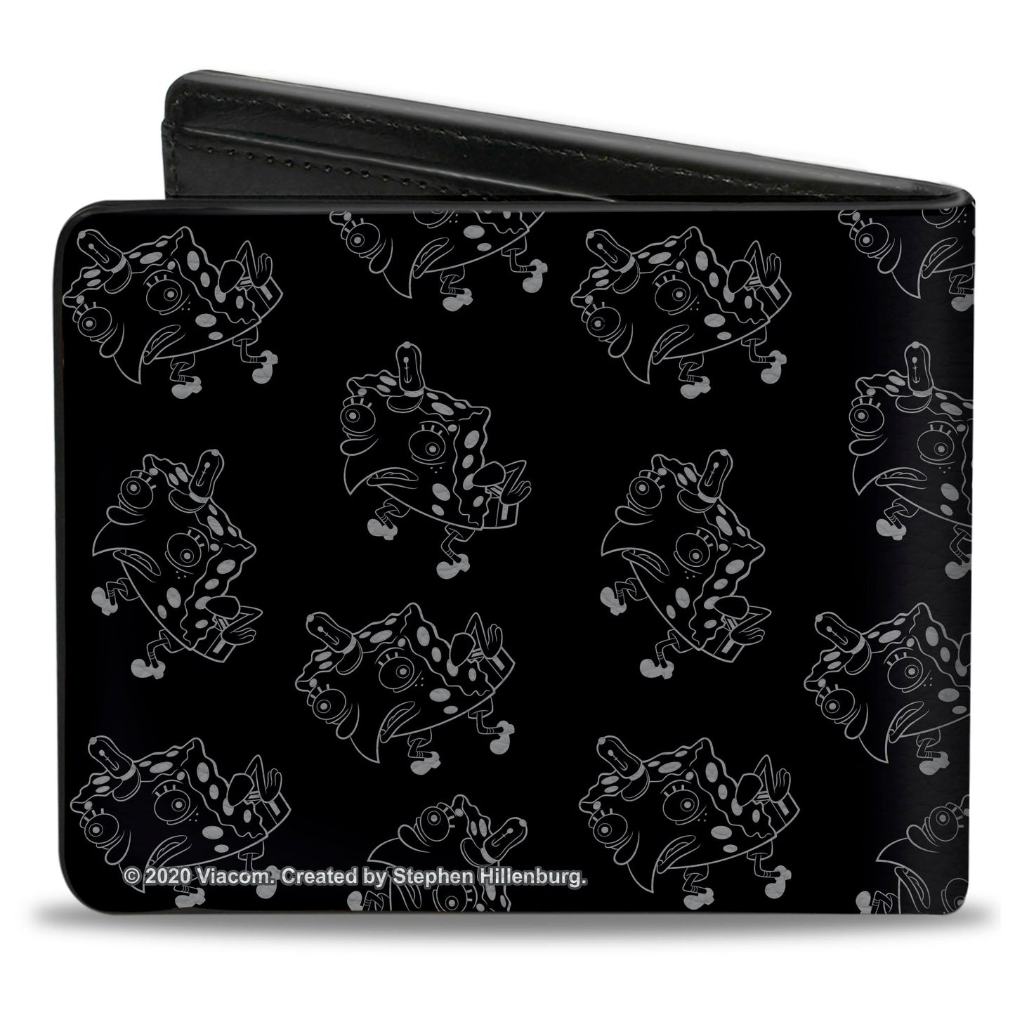 SpongeBob SquarePants Bi - Fold Wallet Mocking SpongeBob Pose Outline Black Gray - Paramount Shop
