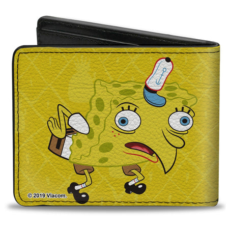 SpongeBob SquarePants Bi - Fold Wallet Mocking SpongeBob Pose Pineapple Vegan Leather Yellow - Paramount Shop