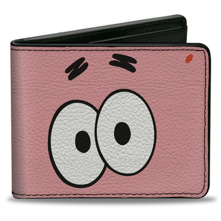 SpongeBob SquarePants Bi - Fold Wallet Patrick Starfish Eyes Close - Up Pink - Paramount Shop