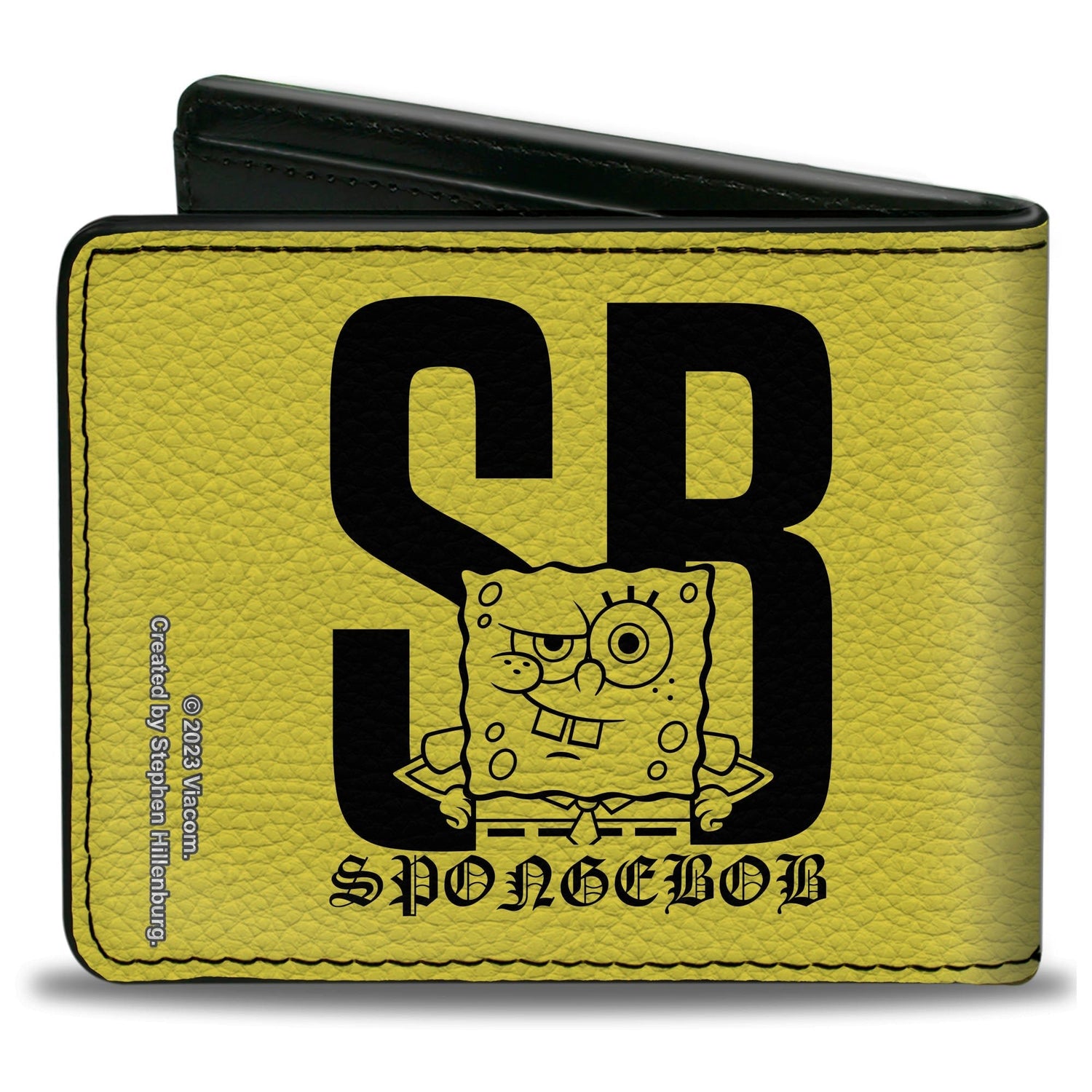SpongeBob SquarePants Bi - Fold Wallet SB Winking Pose Yellow/Black - Paramount Shop