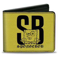 SpongeBob SquarePants Bi-Fold Wallet SB Winking Pose Yellow/Black