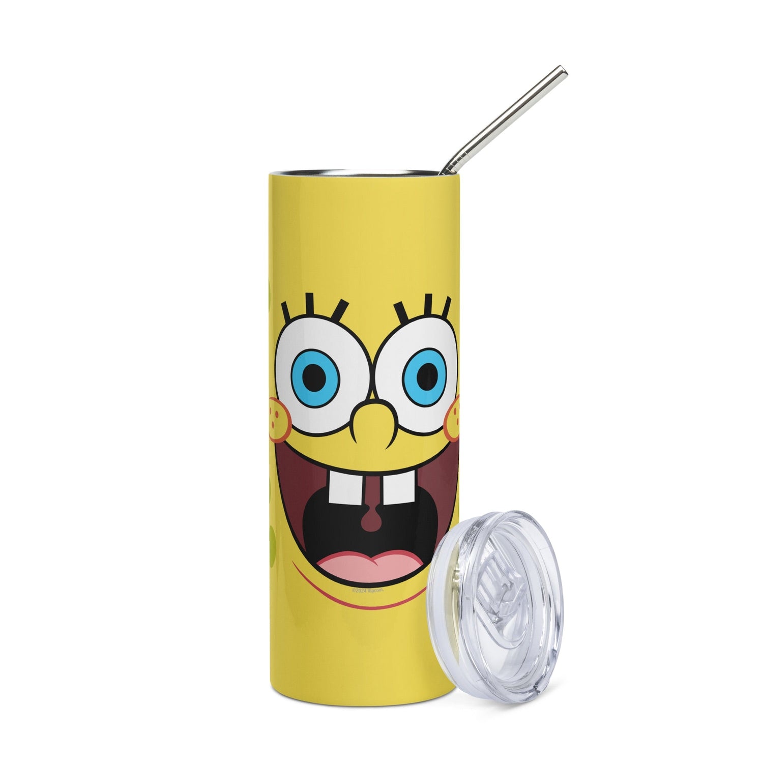 SpongeBob Squarepants Big Face Stainless Steel Tumbler with Straw - Paramount Shop