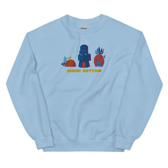 SpongeBob SquarePants Bikini Bottom Embroidered Crewneck Sweatshirt - Light Blue / SM