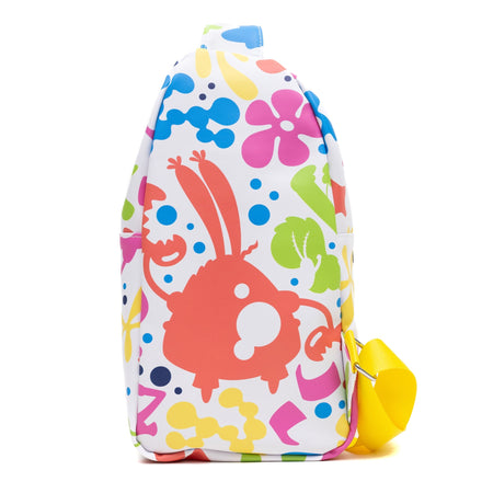 SpongeBob SquarePants Crossbody Sling Bag Smiling Character Close Up and Icons Vegan Leather 7" x 14" - Paramount Shop