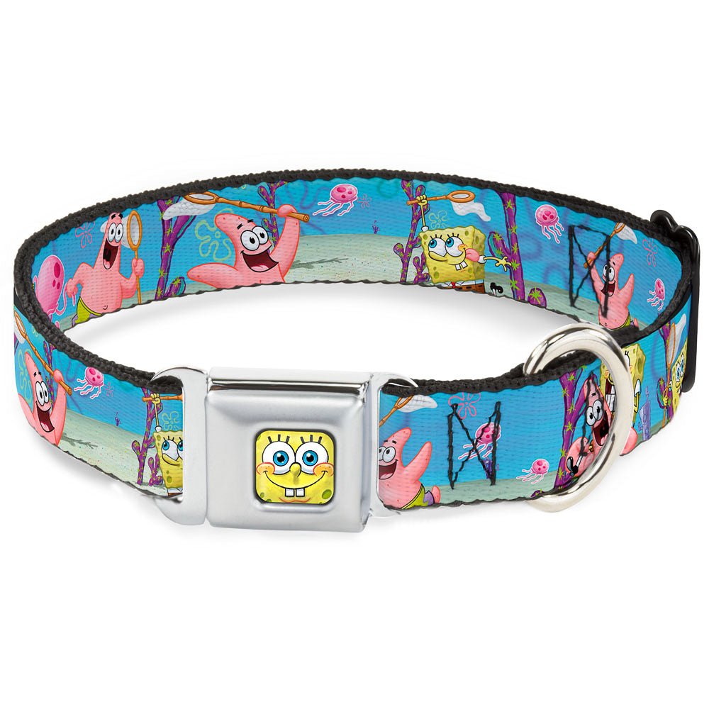 SpongeBob SquarePants Dog Collar 3D Face Jellyfishing Seatbelt Buckle - Paramount Shop