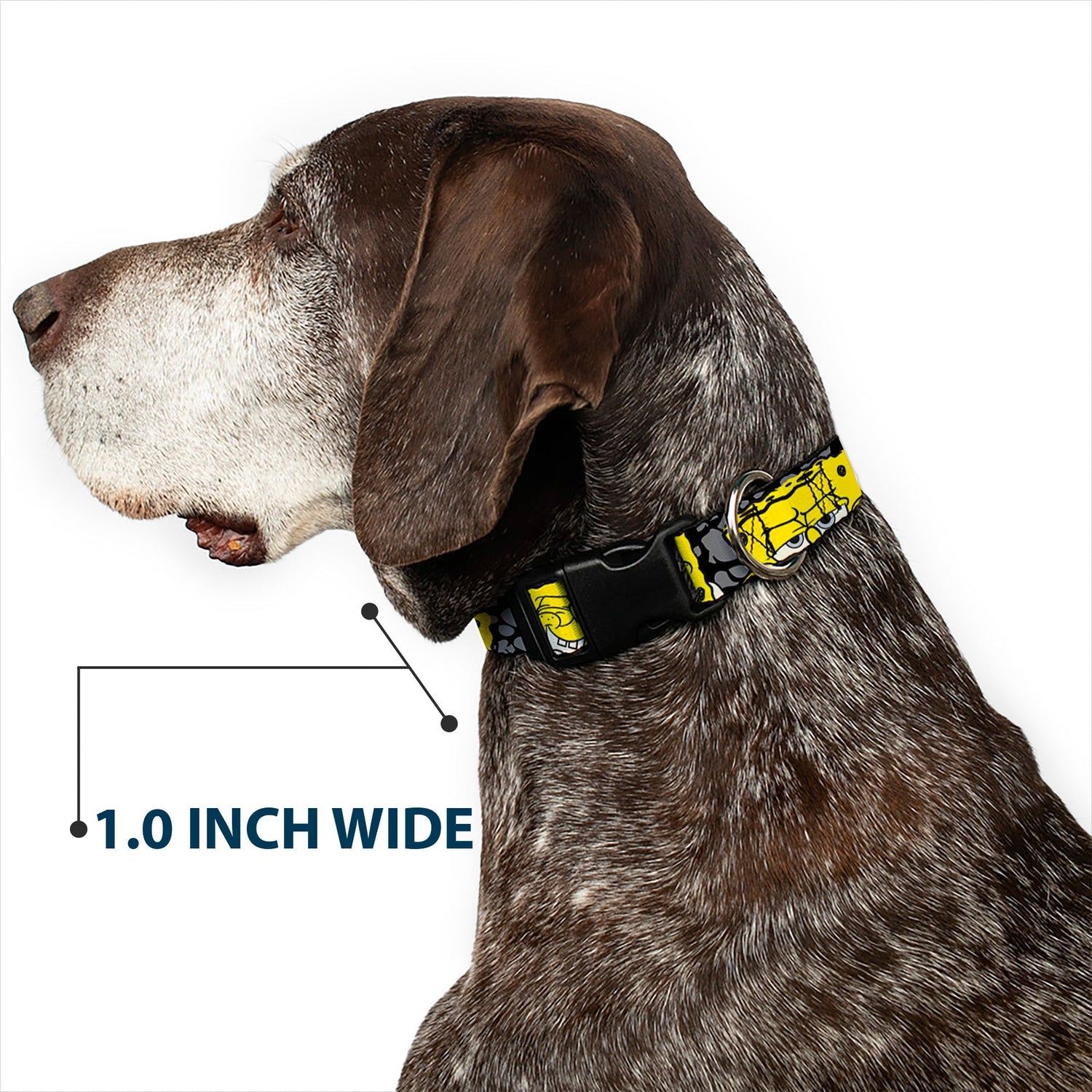 SpongeBob SquarePants Dog Collar 4 - CLOSE - UP Expressions Crackle Black/Gray/Yellow - Paramount Shop